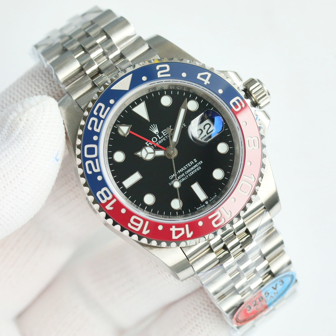 Rolex GMT-Master II, red & black bezel (“Coke” style)
