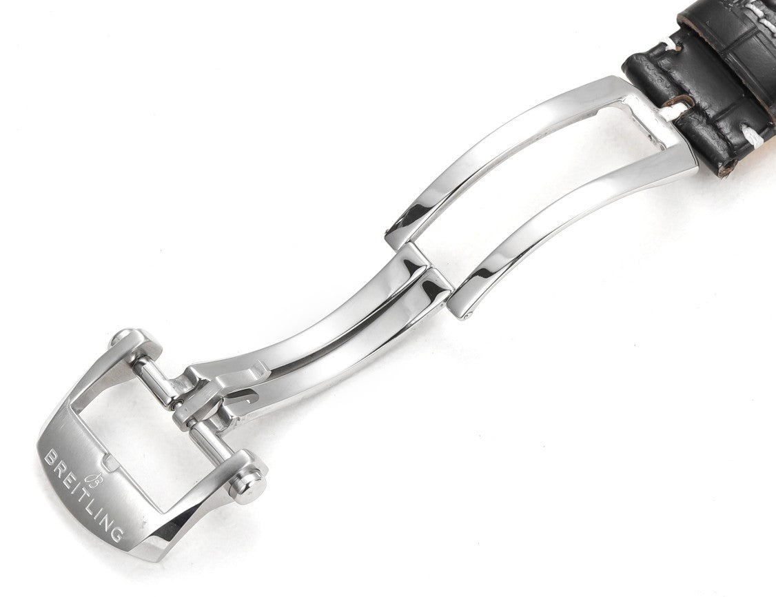 Chronograph - White Ceramic - White N-Timer - Black Leather - Automatic - 43mm