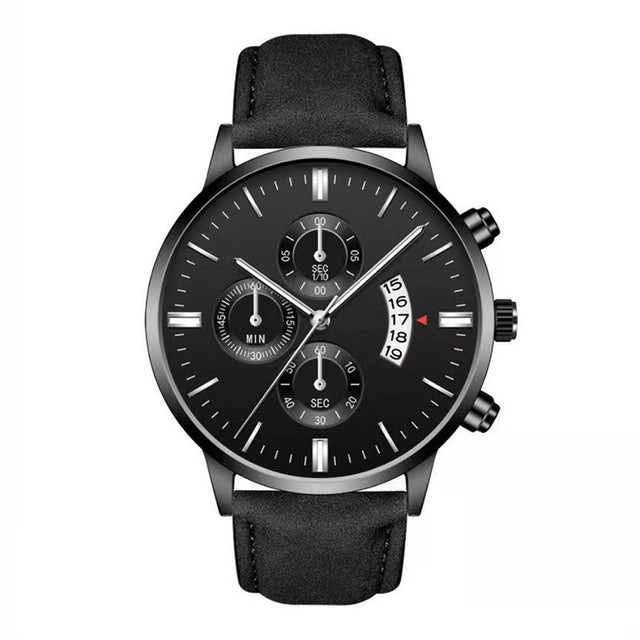 Men's Stainless Steel Round Dial Casual Wristwatch -42mm