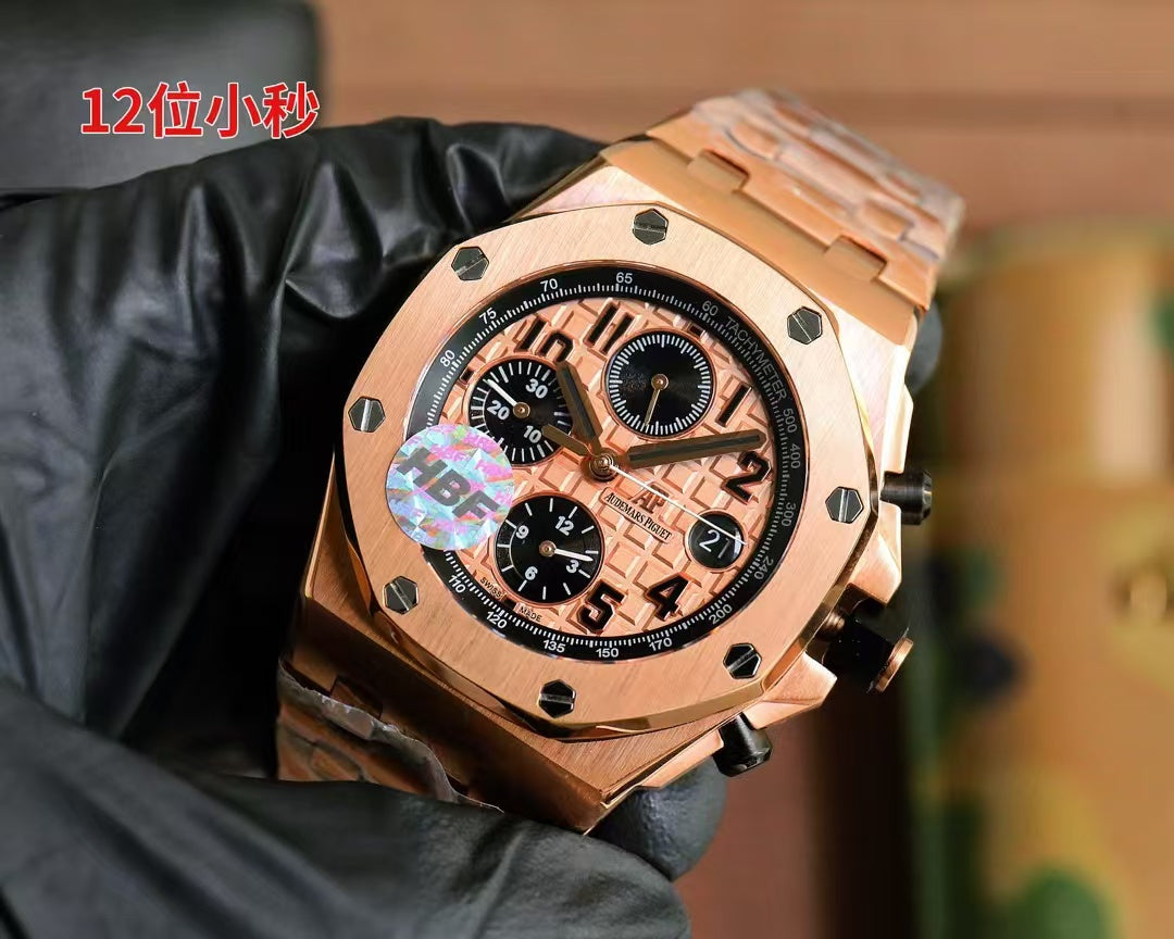 Chronograph-L Size -Rosegold Ceramic- Rosegold Steel - Automatic - 44mm