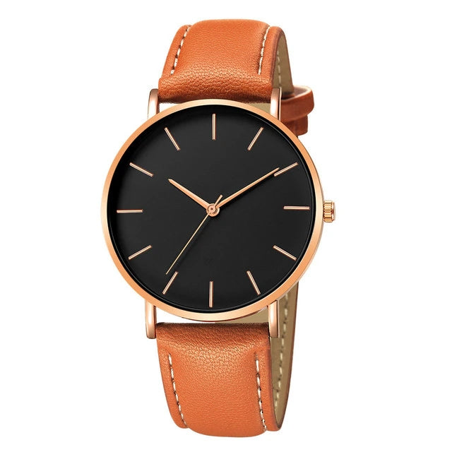 Quartz Leather Strap Simple Watches -40mm