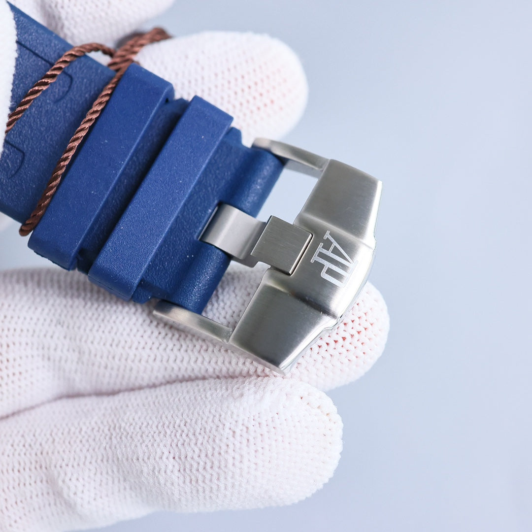 TOP! - 316L Steel - Blue rubber - Automatic - 42mm