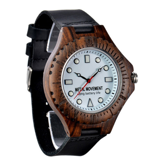 Wooden Style Men's Quartz Watch -42mm