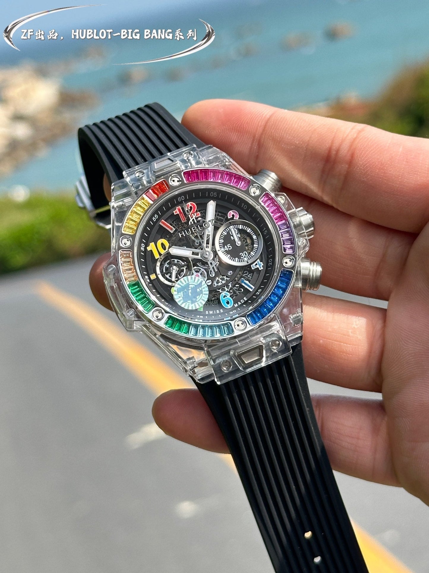 Chronograph -Sapphire glass - Black Rubber - Automatic - 45mm