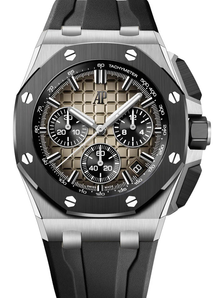 đŸ”¥limited-time offer! Black Rubber Strap - Ceramic 904L Steel - QUARTZ - 43mm