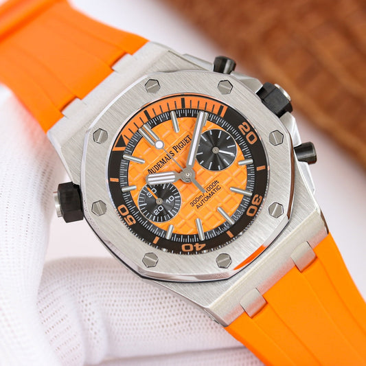 TOP! - 316L Steel - Orange rubber - Automatic - 42mm