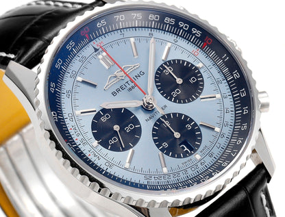 Chronograph - Blue Ceramic - Light Blue N-Timer - Black Leather - Automatic - 43mm