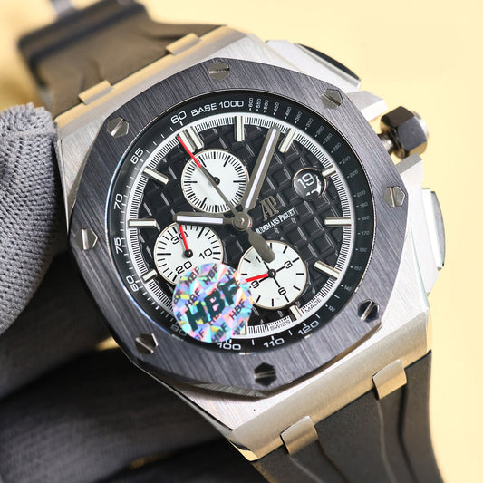 TOP! Black Ceramic Bezel - Black Rubber - Automatic - 44mm