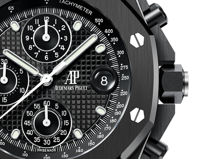 L Size -Black OFFs - 904L Steel - Quartz -Chronograph- 43mm