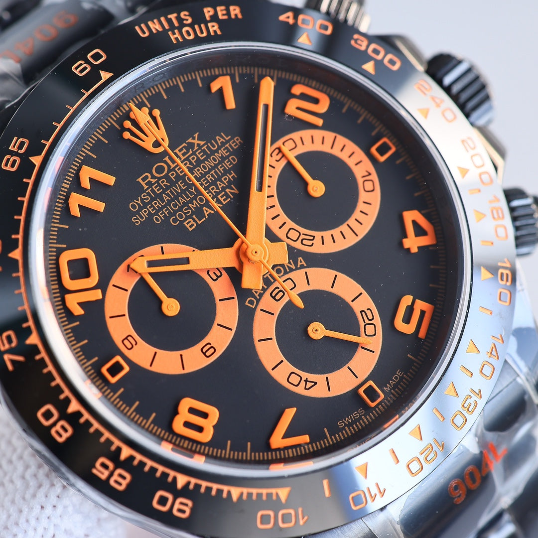 Rolex Cosmograph Daytona, colored racing accents (blue, orange, green, yellow etc.)