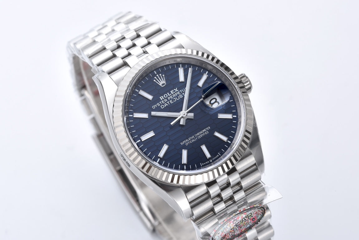 Rolex Oyster Perpetual Datejust 41, blue motif / patterned dial