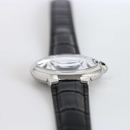 Black -White Silver - Black Leather- Automatic - 36/42mm