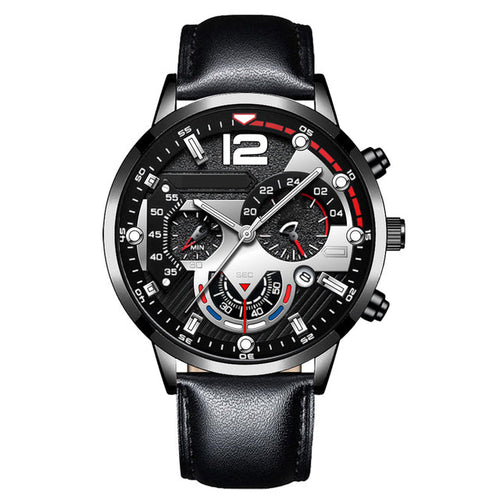 Black Leather - Black - Automatic - 43mm
