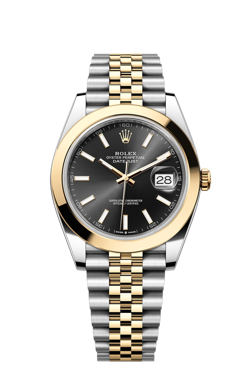 Rolex Oyster Perpetual Datejust 36/41, two-tone steel & yellow gold, black dial