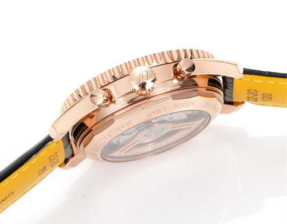 Chronograph - Rosegold Ceramic -Green- N-Timer - Black Leather - Automatic - 43mm