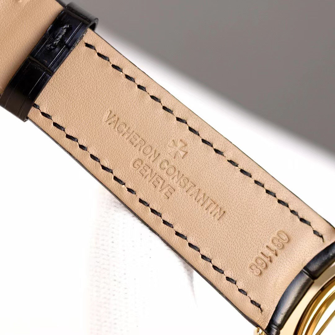 Chronograph - White Yellow -Black Leather - Automatic - 42mm