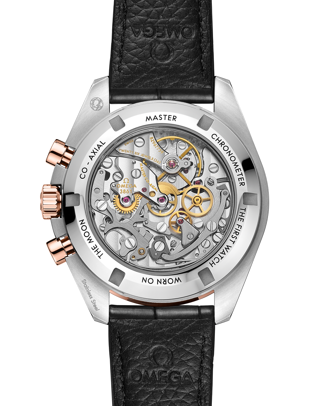 Chronograph -Rosegold- Black Silver - Black Leather- Automatic - 42mm