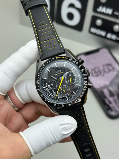 Chronograph -Hollow - Black 904L Steel - Black Rubber- Automatic - 42mm