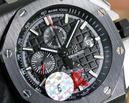 TOP! Chronograph- Black Ceramic- Black Rubber - Automatic - 44mm