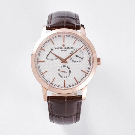 White Rosegold - Black Leather - Automatic - 41mm