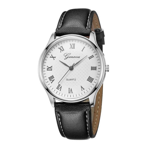 Quartz - Leather Strap Round Watch - 40mm