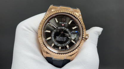 Rolex Yacht-Master 40/42, Everose gold on Oysterflex