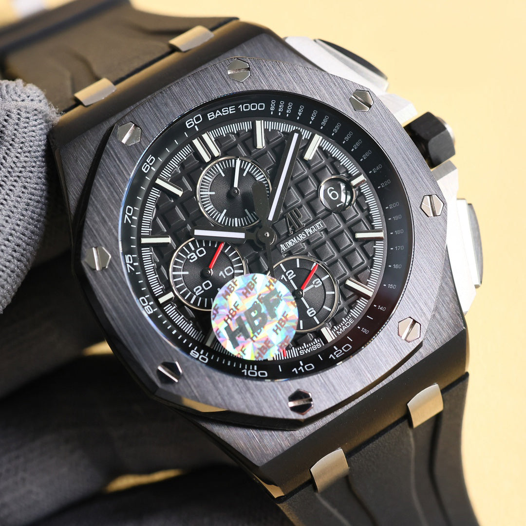 TOP! Black Ceramic Bezel - Black Rubber - Automatic - 44mm