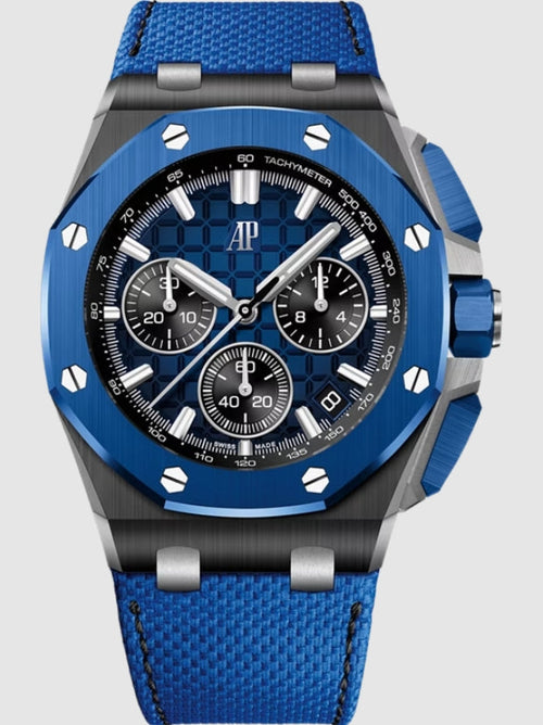 Chronograph -Ceramic Blue -Blue Rubber - Automatic - 43mm