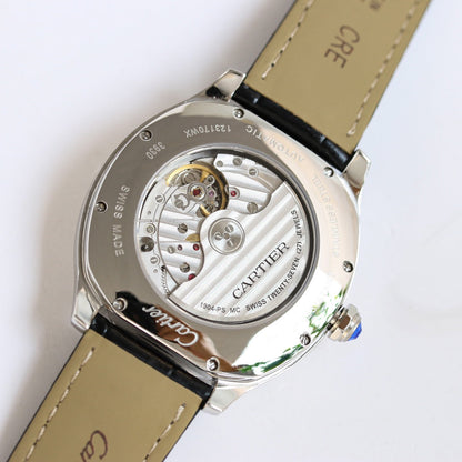 904L Silver -Silver White- Black Leather - Automatic - 40*41mm