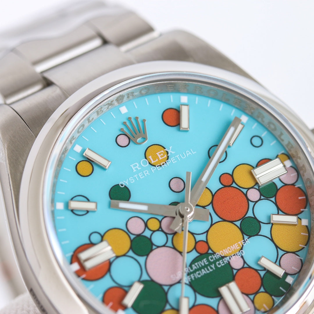 Rolex Oyster Perpetual Datejust 36/41, colourful “Celebration / Candy” dial