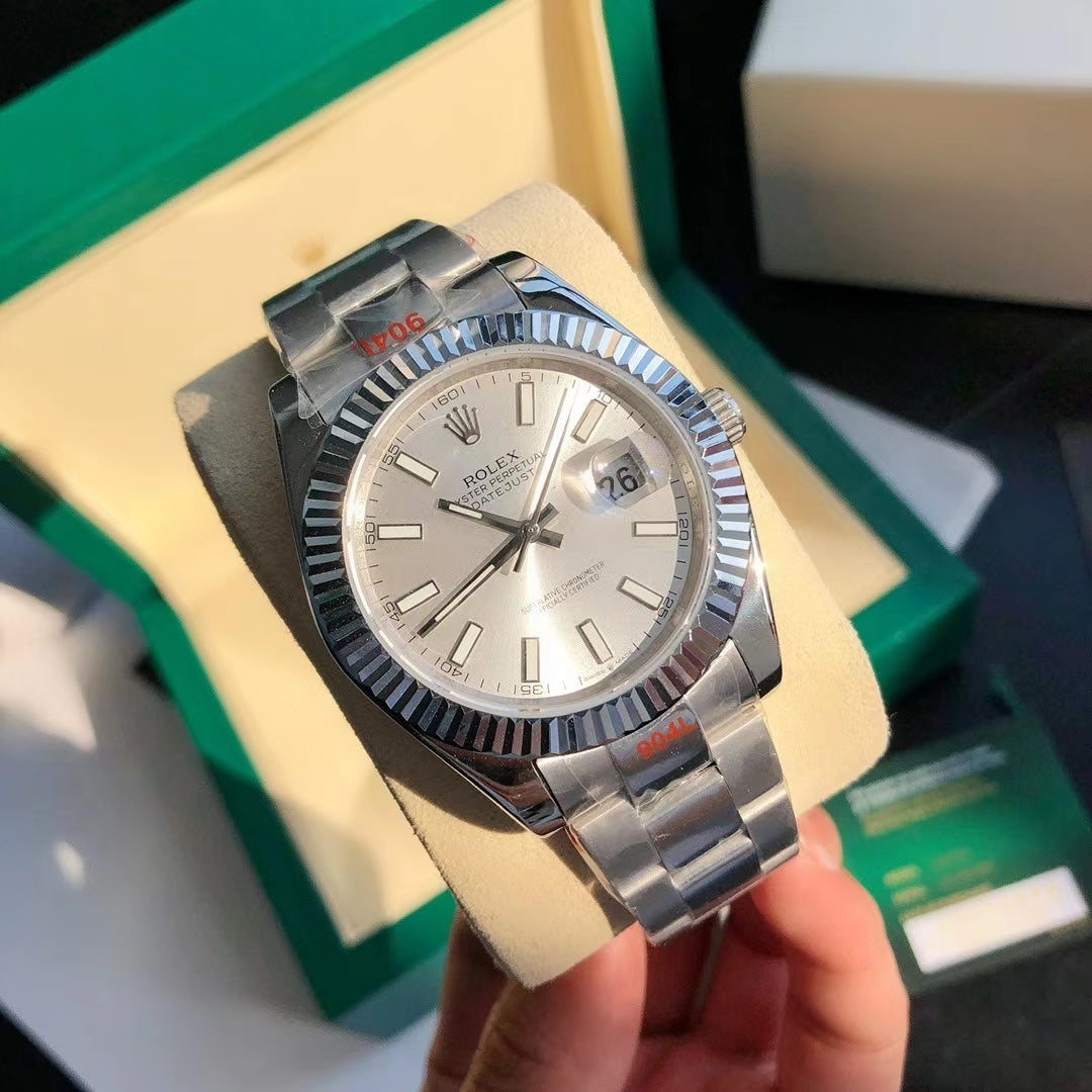 Rolex Oyster Perpetual Datejust 41, stainless steel, silver/white dial