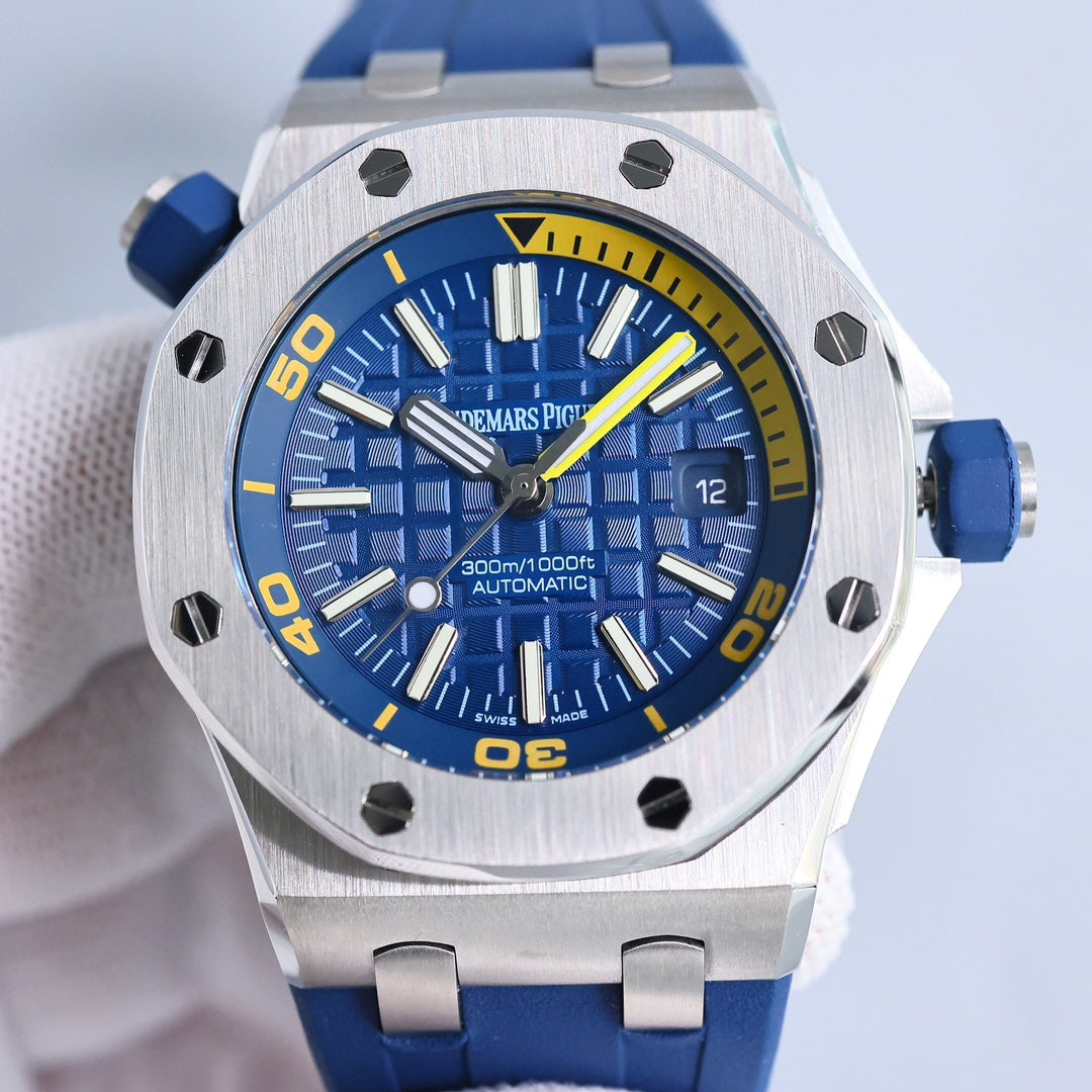 TOP!  - 316L Steel - Blue rubber - Automatic - 42mm