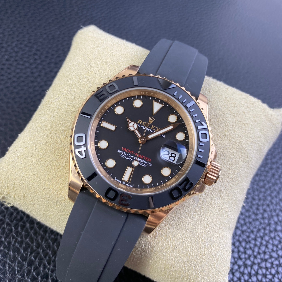 Rolex Yacht-Master 40/42, Everose gold on Oysterflex
