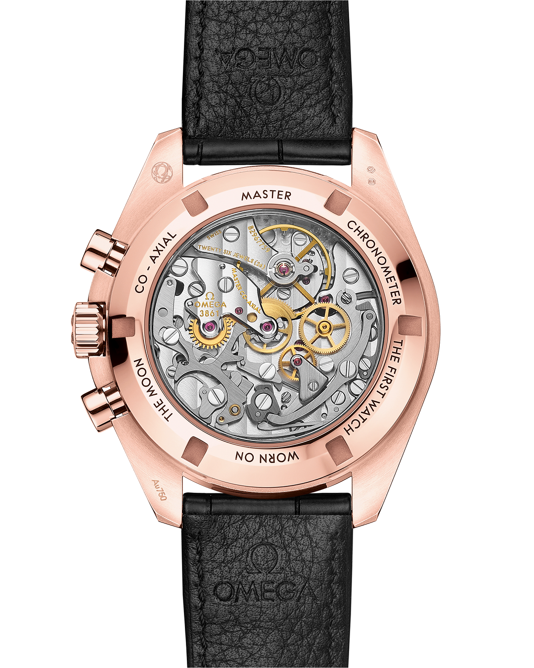 Chronograph -Rosegold- Black - Black Leather- Automatic - 42mm