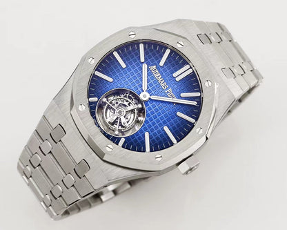 TOP! Blue Torbillon - White Steel - Automatic - 41mm