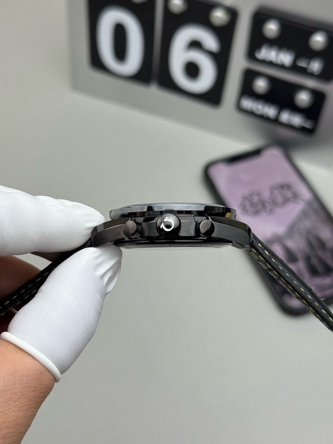 Chronograph -Hollow - Black 904L Steel - Black Rubber- Automatic - 42mm