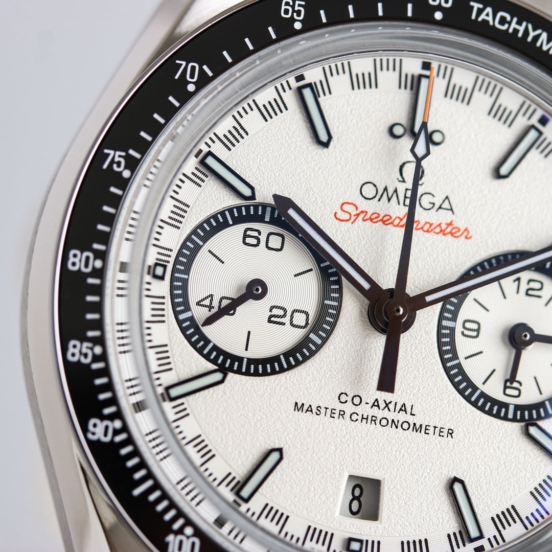 Chronograph -329.30.44.51.04.001- White- Black Ceramic- 316L Steel- Automatic - 44mm