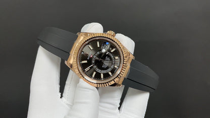 Rolex Yacht-Master 40/42, Everose gold on Oysterflex