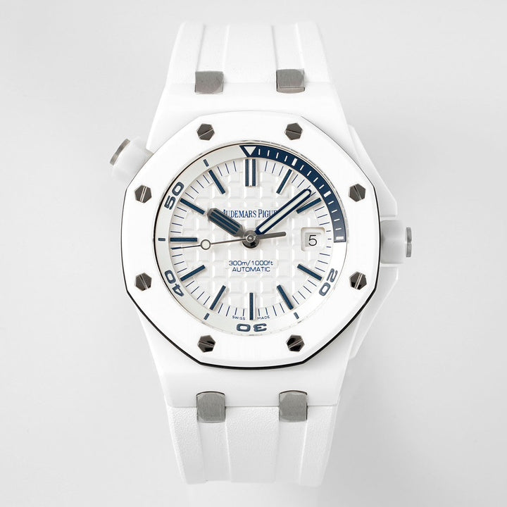 TOP! Ceramic White - White Rubber - Automatic - 42mm