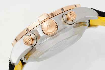 Chronograph -Rosegold- Grey - Black Rubber- Automatic - 45mm