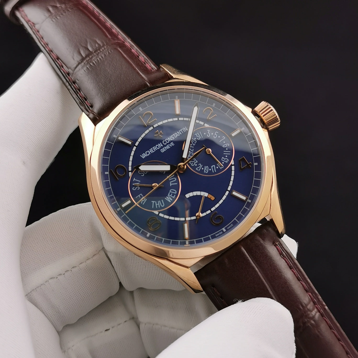 Blue Rosegold - 83520/000R-9909- Brown Leather - Automatic - 40mm