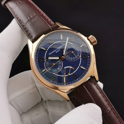Blue Rosegold - 83520/000R-9909- Brown Leather - Automatic - 40mm
