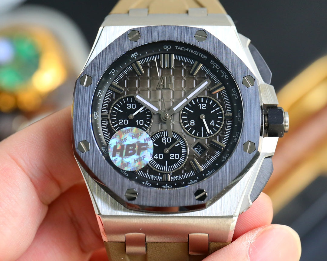 TOP! Grey Ceramic Bezel - Khakki Rubber - Automatic - 44mm