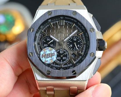 TOP! Grey Ceramic Bezel - Khakki Rubber - Automatic - 44mm