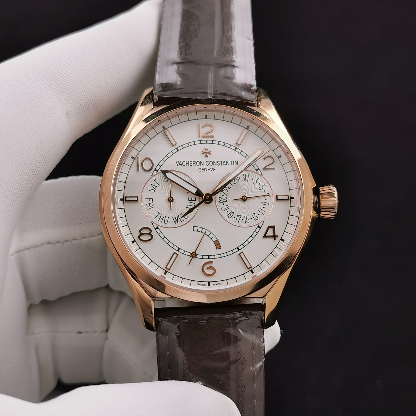 White Silver - 83520/000R-9909- Brown Leather - Automatic - 40mm