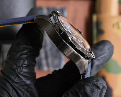 Chronograph -Silver Ceramic Blue - Blue Rubber - Quartz - 43mm