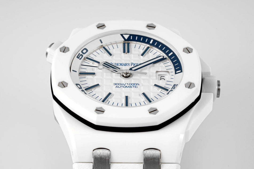 TOP! Ceramic White - White Rubber - Automatic - 42mm