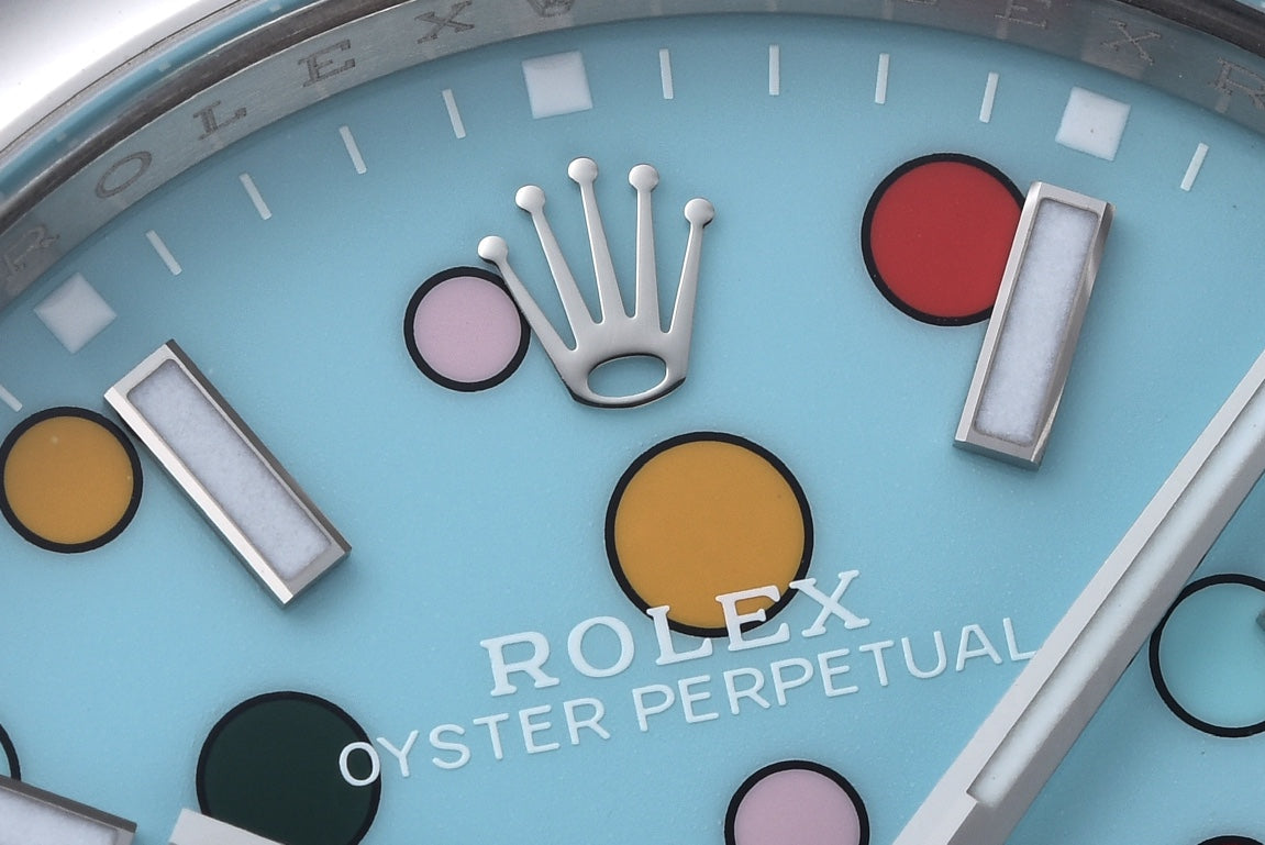 Rolex Oyster Perpetual Datejust 36/41, colourful “Celebration / Candy” dial
