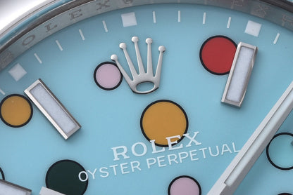Rolex Oyster Perpetual Datejust 36/41, colourful “Celebration / Candy” dial