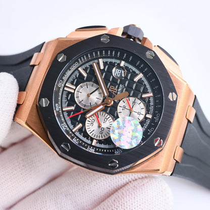 TOP! Yellow Gold Ceramic Bezel - Black Rubber - Automatic - 44mm